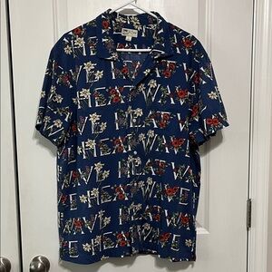 J. Crew Hawaiian Shirt Tropical Floral Print Large